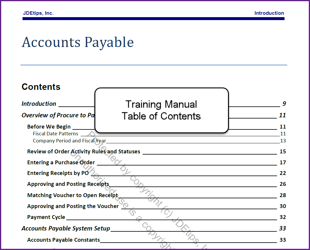 JD Edwards Accounts Payable Training