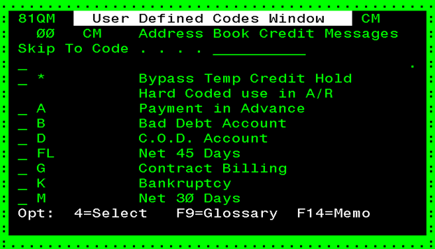 JD Edwards World User Defined Codes Image